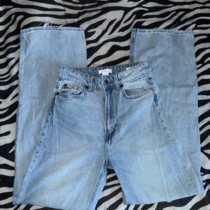 H&M women’s Denim Straight Jeans - Light Blue